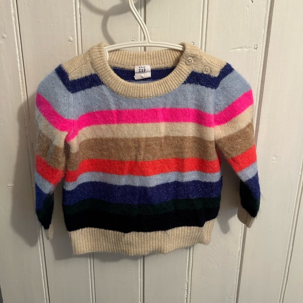 Gap 6/12m multicoloured Striped knit pullover Sweater